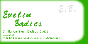 evelin badics business card